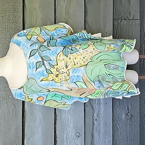 TUINOS Vintage Hand Painted Poncho - Picture 1 of 8